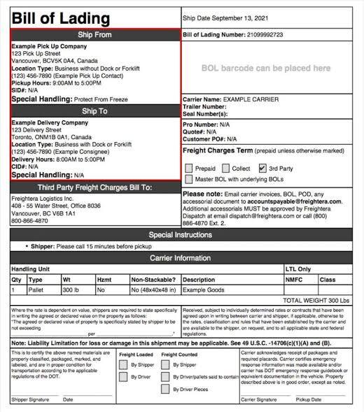 Bill of Lading Pads — Pack of 5 (50 sheets each)