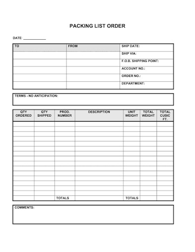 Packing List Pads — Pack of 5 (50 sheets each)