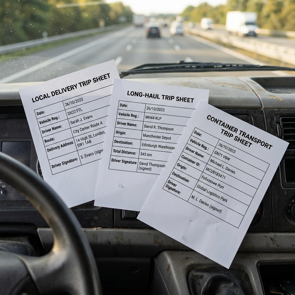Driver Trip Sheet Template — Pack of 3 Formats (PDF)